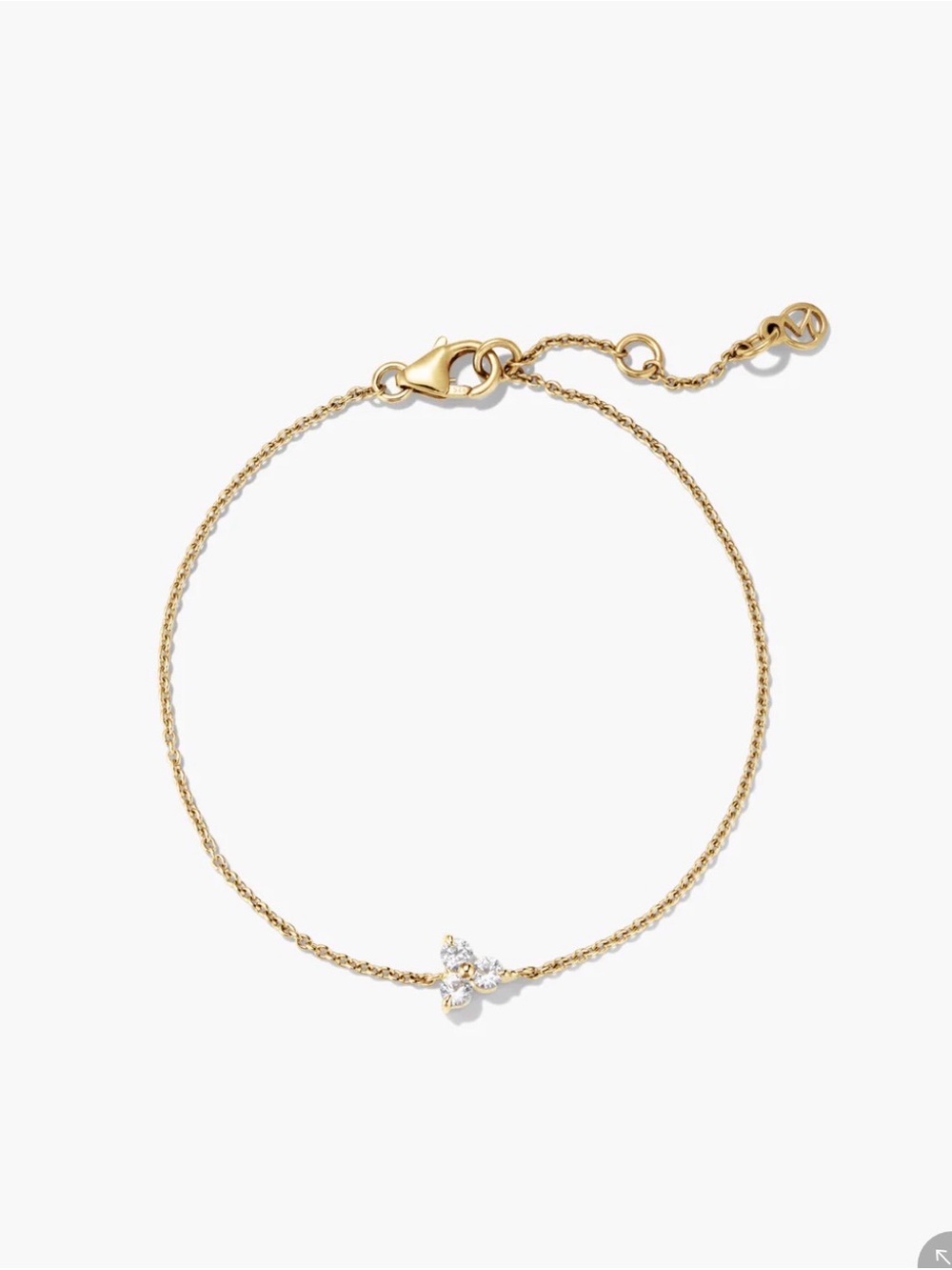 Mejuri Gold Chain Bracelet with Crystal Cluster